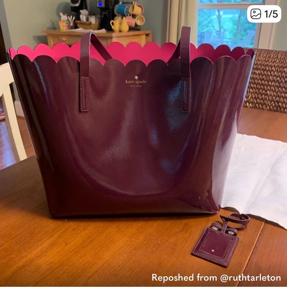 Kate Spade Deep Purple Tote with Pink Interior